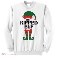 The Ripped Elf Funny Family Matching Christmas Sweatshirt thumb 0