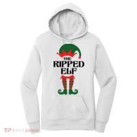 The Ripped Elf Funny Family Matching Christmas Women's Hoodie thumb 0