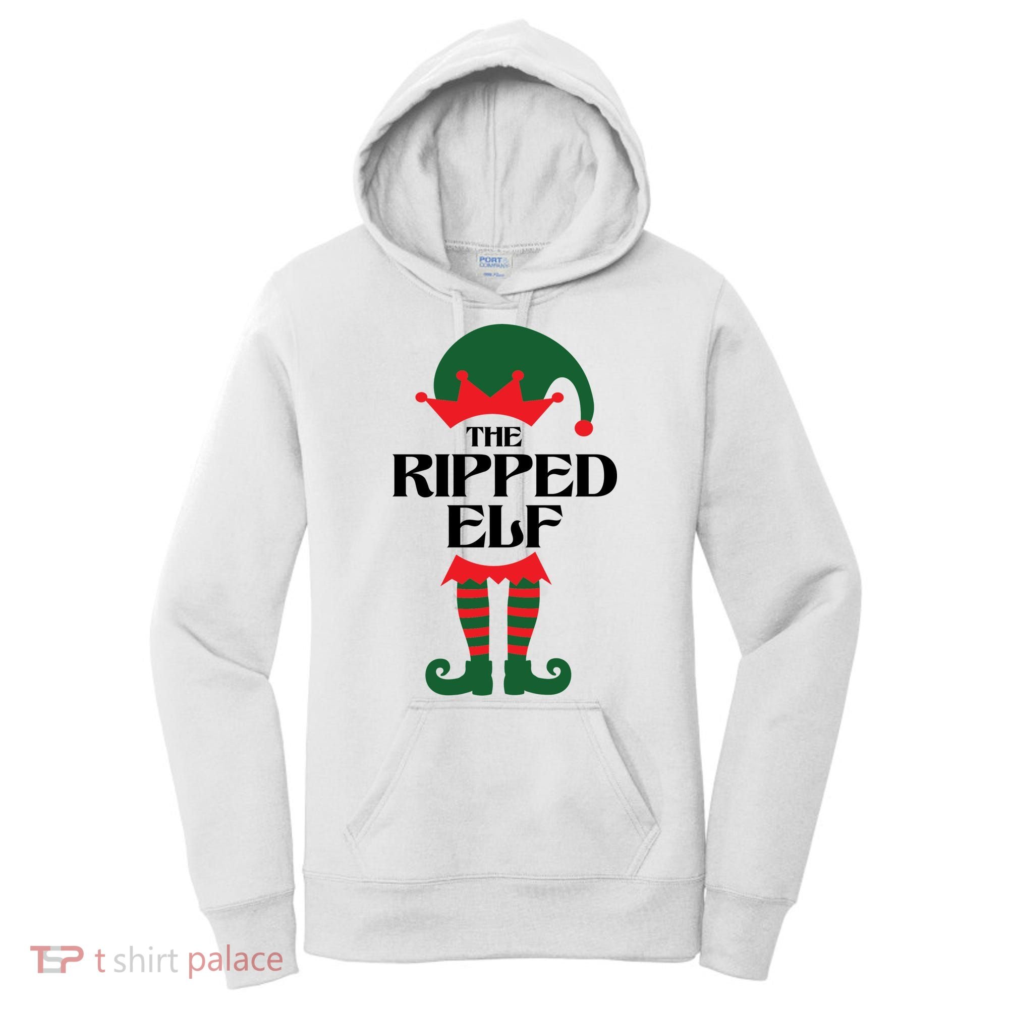 The Ripped Elf Funny Family Matching Christmas Women's Hoodie