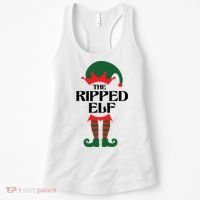 The Ripped Elf Funny Family Matching Christmas Women's Tank Top thumb 0