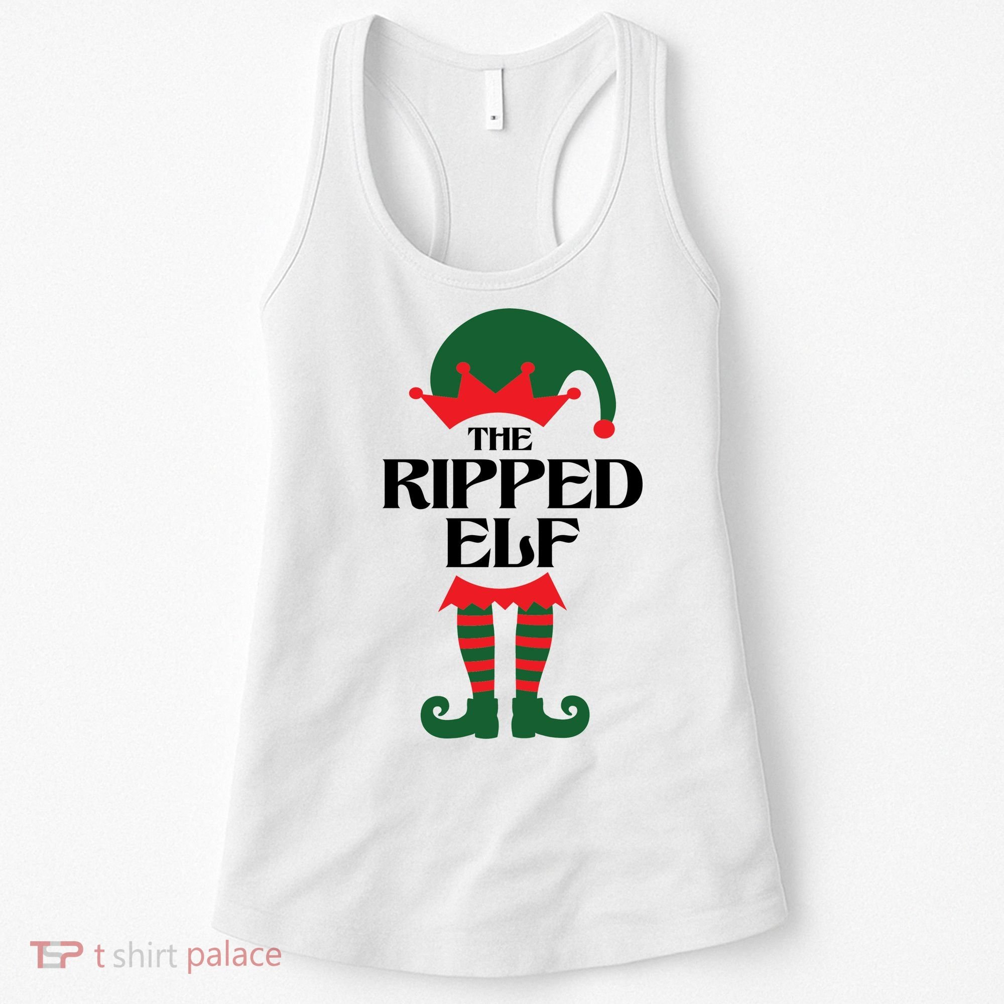 The Ripped Elf Funny Family Matching Christmas Women's Tank Top