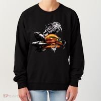 T Rex Eating Burger Women's Sweatshirt thumb 0