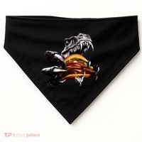 T Rex Eating Burger USA-Made Doggie Bandana thumb 0