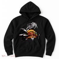 T Rex Eating Burger Hoodie thumb 0