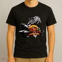 T Rex Eating Burger T-Shirt thumb 3