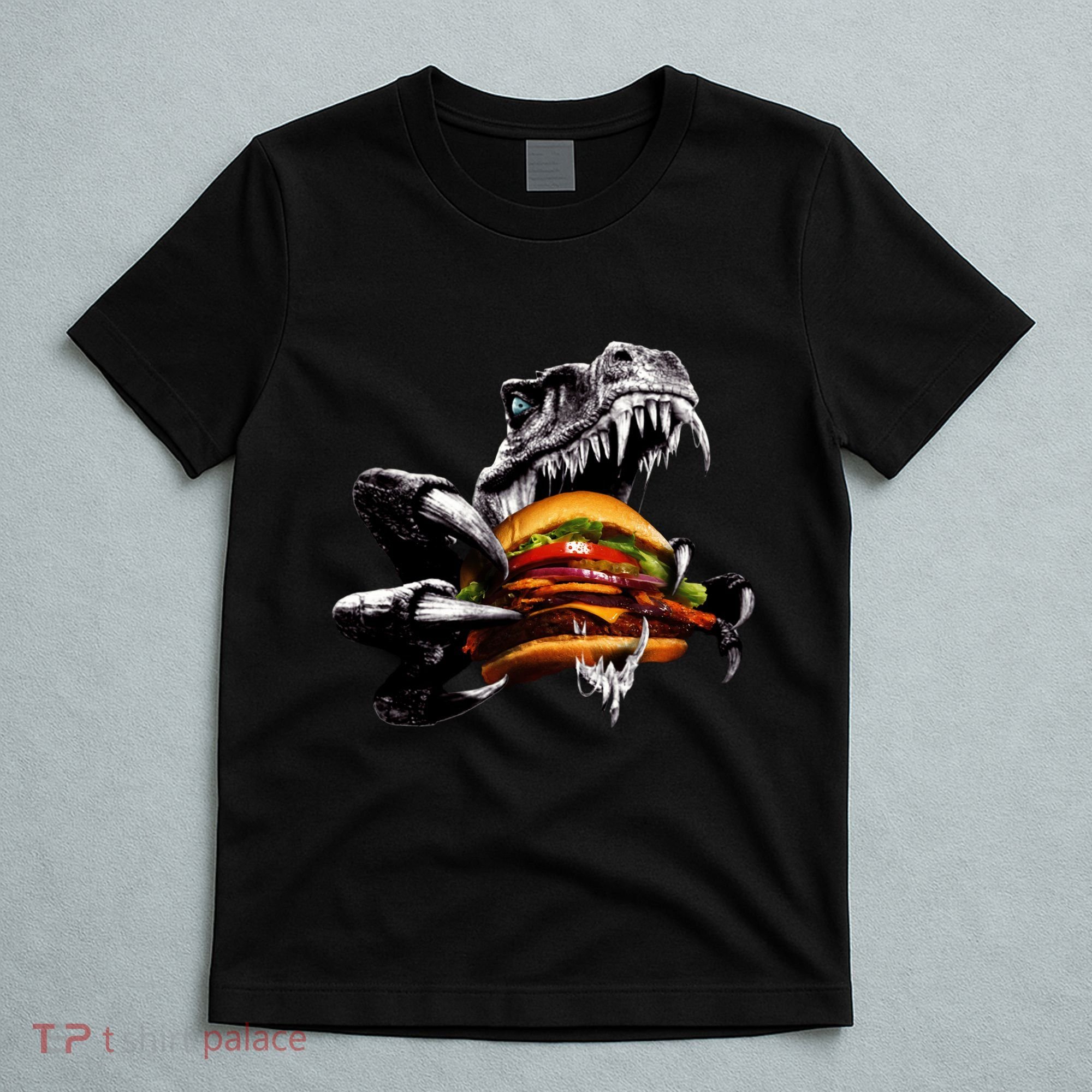 T Rex Eating Burger T-Shirt