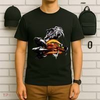 T Rex Eating Burger T-Shirt thumb 6