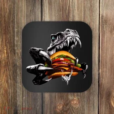 T Rex Eating Burger Coaster