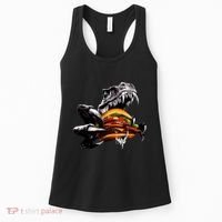T Rex Eating Burger Women's Tank Top thumb 0