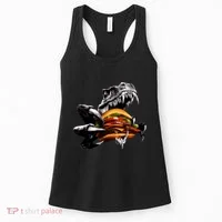 T Rex Eating Burger Women's Tank Top thumb 0