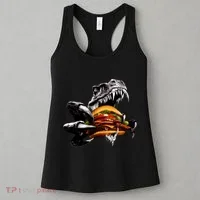 T Rex Eating Burger Women's Tank Top thumb 3