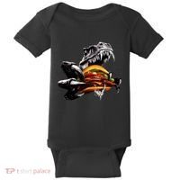 T Rex Eating Burger Baby Bodysuit thumb 0