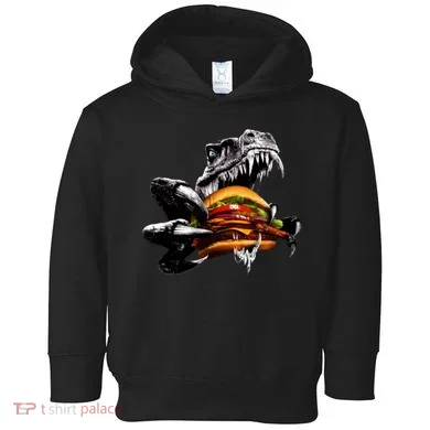 T Rex Eating Burger Toddler Hoodie