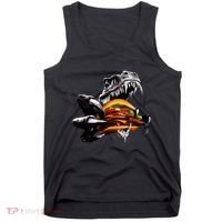 T Rex Eating Burger Tank Top thumb 0