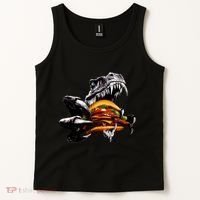 T Rex Eating Burger Tank Top thumb 2