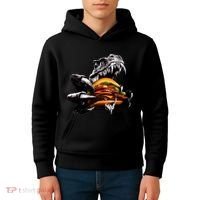 T Rex Eating Burger Kids Hoodie thumb 4