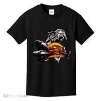 T Rex Eating Burger Kids T-Shirt thumb 0