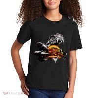 T Rex Eating Burger Kids T-Shirt thumb 2