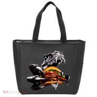 T Rex Eating Burger Tote Bag thumb 0