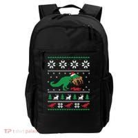 T Rex Eating Reindeer Funny Dinosaur Christmas Ugly Gift Backpack thumb 0