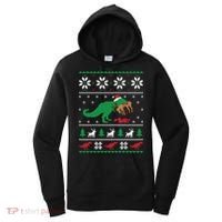 T Rex Eating Reindeer Funny Dinosaur Christmas Ugly Gift Women's Hoodie thumb 0