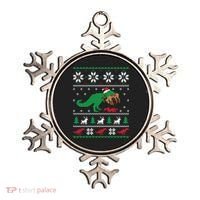 T Rex Eating Reindeer Funny Dinosaur Christmas Ugly Gift Ornament thumb 0