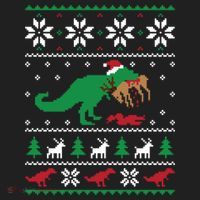 T Rex Eating Reindeer Funny Dinosaur Christmas Ugly Gift Golf Towel thumb 3