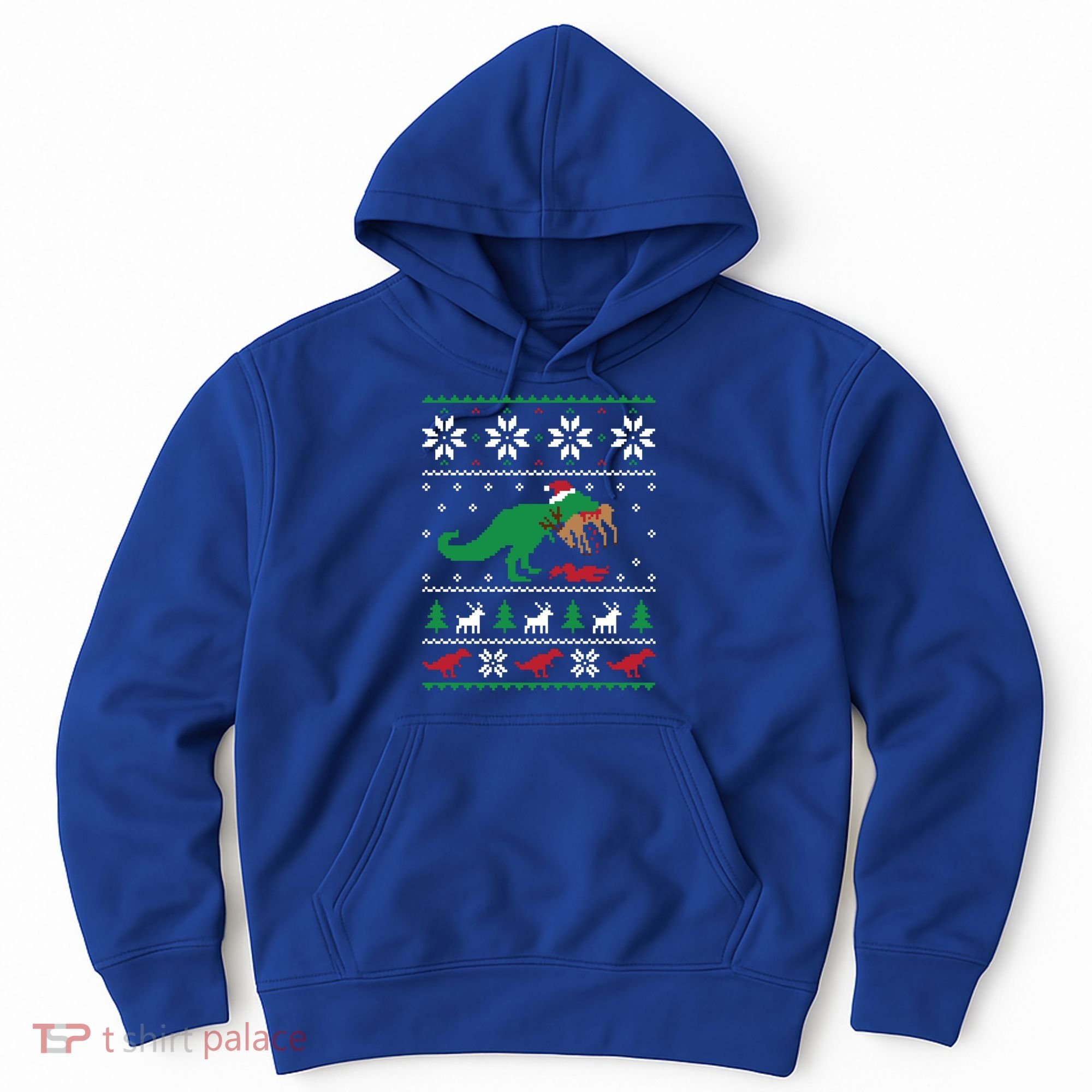T Rex Eating Reindeer Funny Dinosaur Christmas Ugly Gift Hoodie