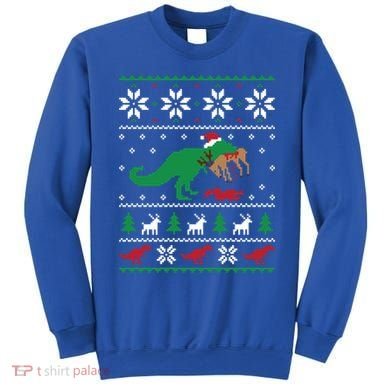 T Rex Eating Reindeer Funny Dinosaur Christmas Ugly Gift Sweatshirt