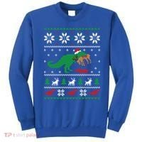 T Rex Eating Reindeer Funny Dinosaur Christmas Ugly Gift Sweatshirt thumb 0