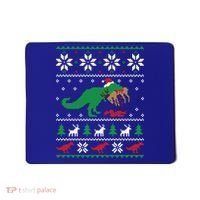 T Rex Eating Reindeer Funny Dinosaur Christmas Ugly Gift Mousepad thumb 0