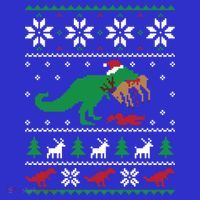 T Rex Eating Reindeer Funny Dinosaur Christmas Ugly Gift Mousepad thumb 1
