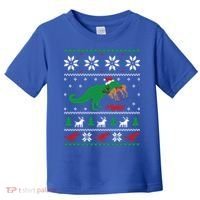 T Rex Eating Reindeer Funny Dinosaur Christmas Ugly Gift Toddler T-Shirt thumb 0
