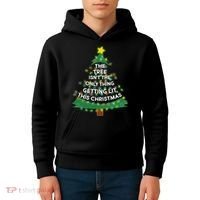 Tree Isn't The Only Thing Getting Lit Ugly Christmas Kids Hoodie thumb 4