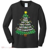 Tree Isn't The Only Thing Getting Lit Ugly Christmas Kids Long Sleeve Shirt thumb 0