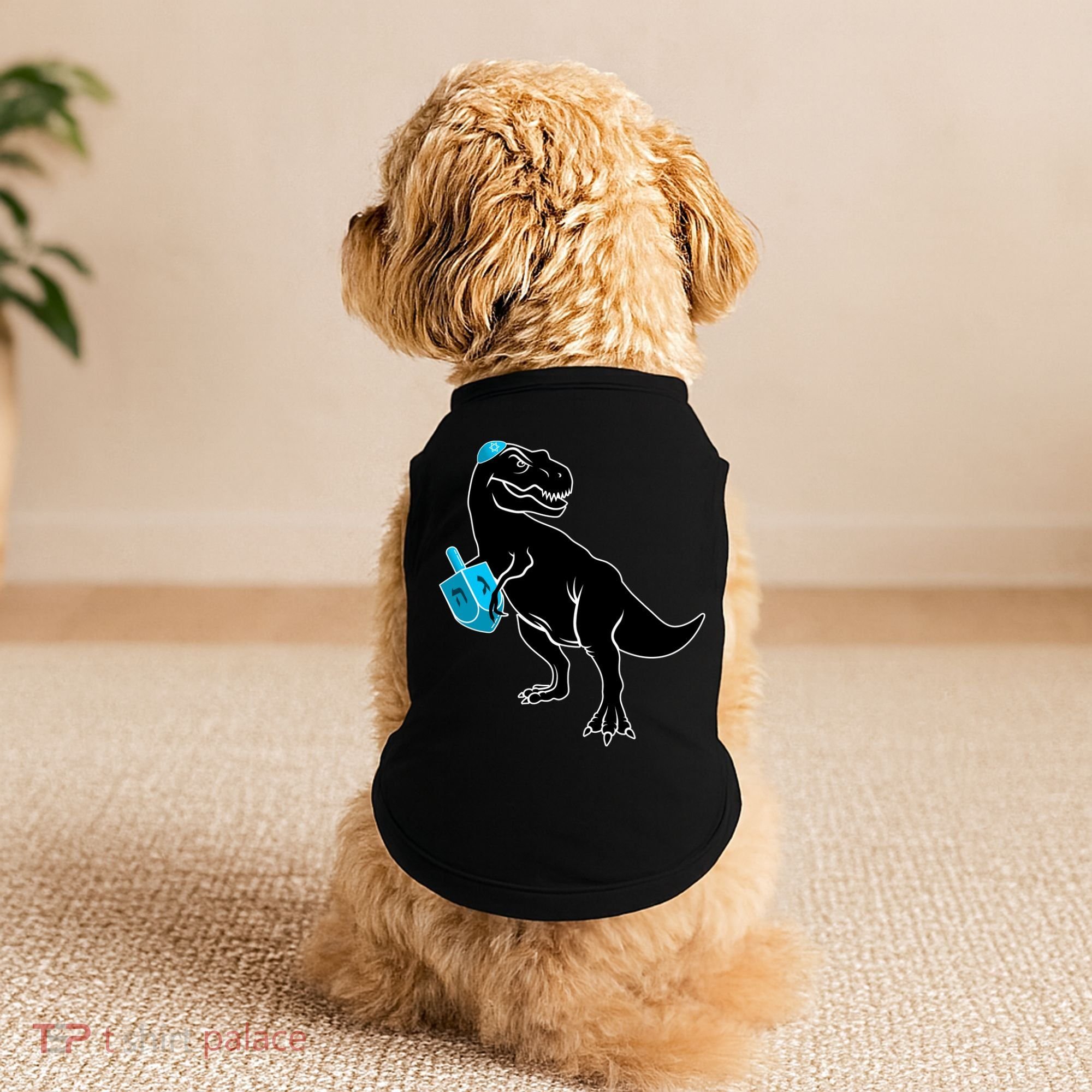 Trex Jewish Dreidel Doggie Tank