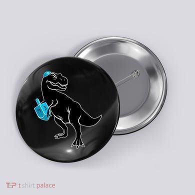 Trex Jewish Dreidel Button