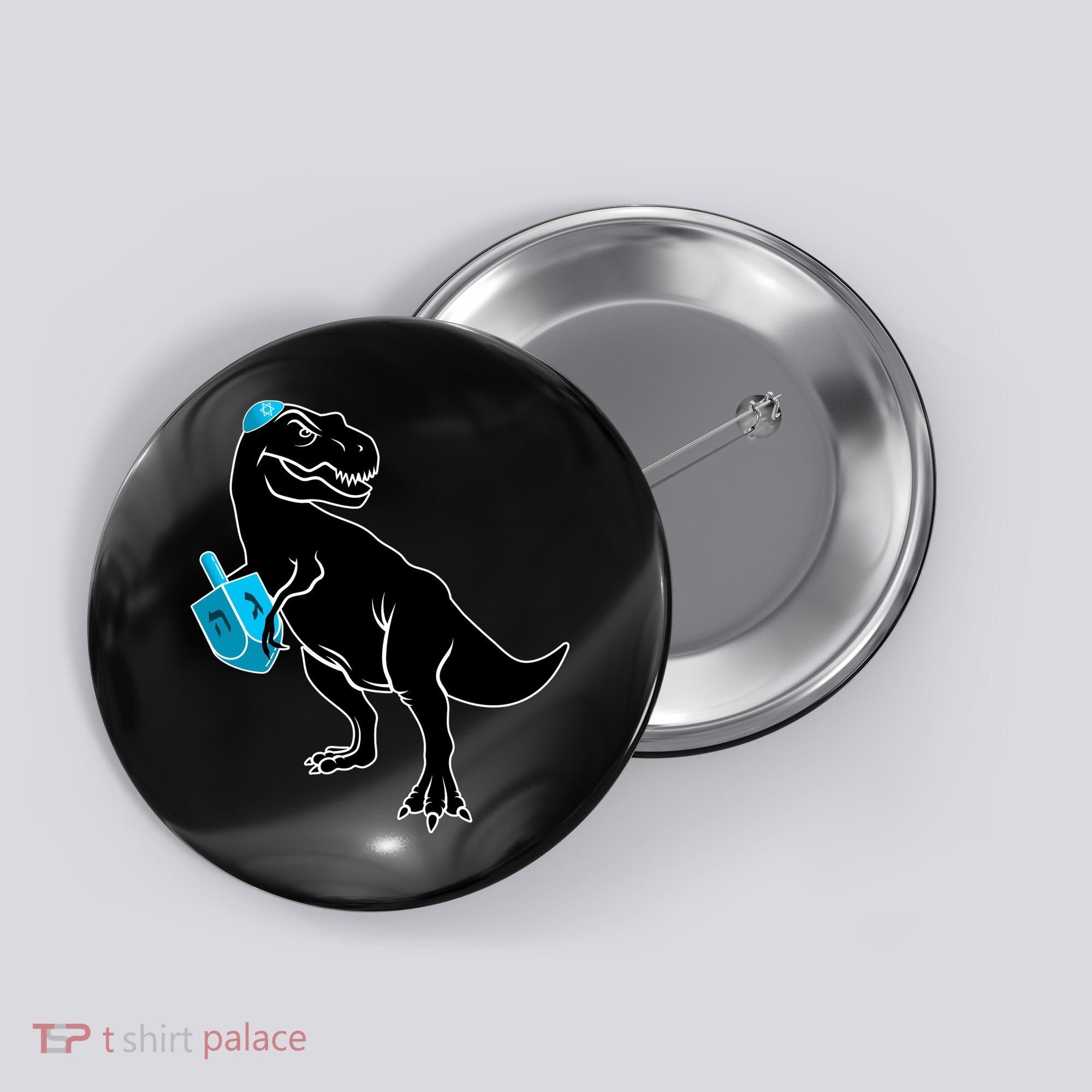 Trex Jewish Dreidel Button