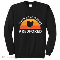 Teacher Red For Ed Ohio Public Education Teach Love Inspire Sweatshirt thumb 0