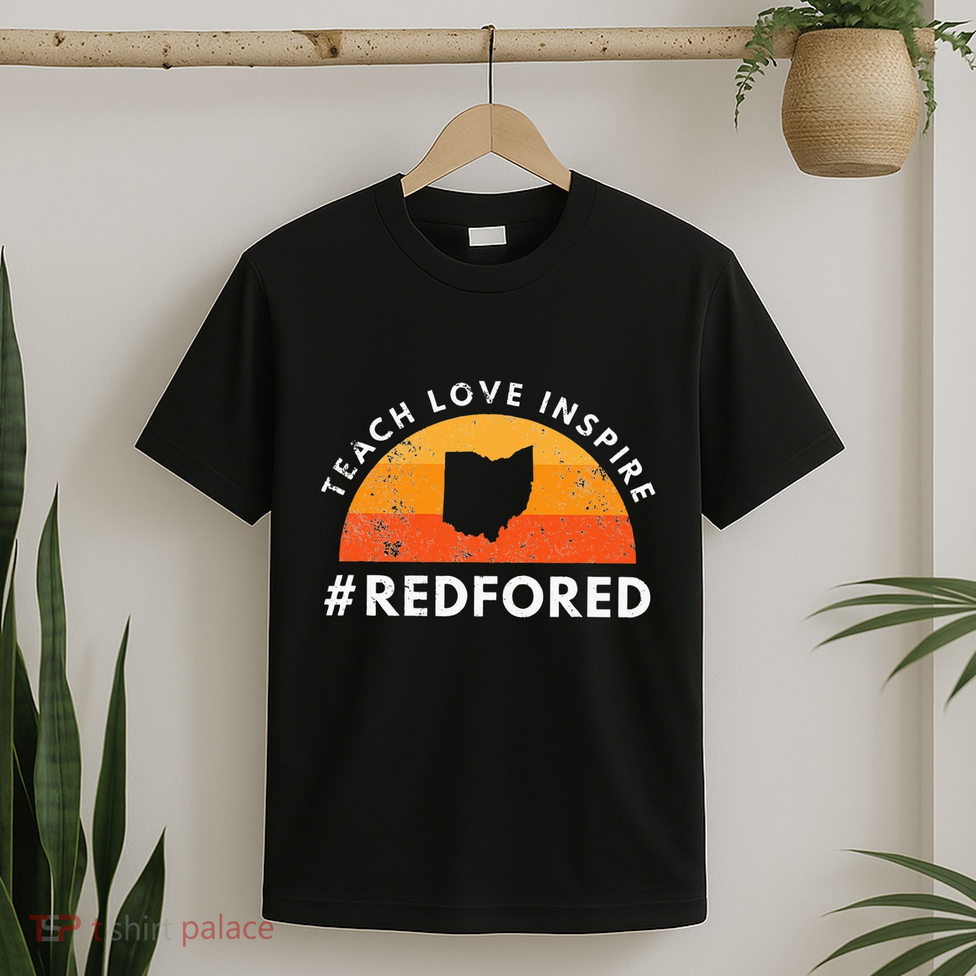 Teacher Red For Ed Ohio Public Education Teach Love Inspire T-Shirt