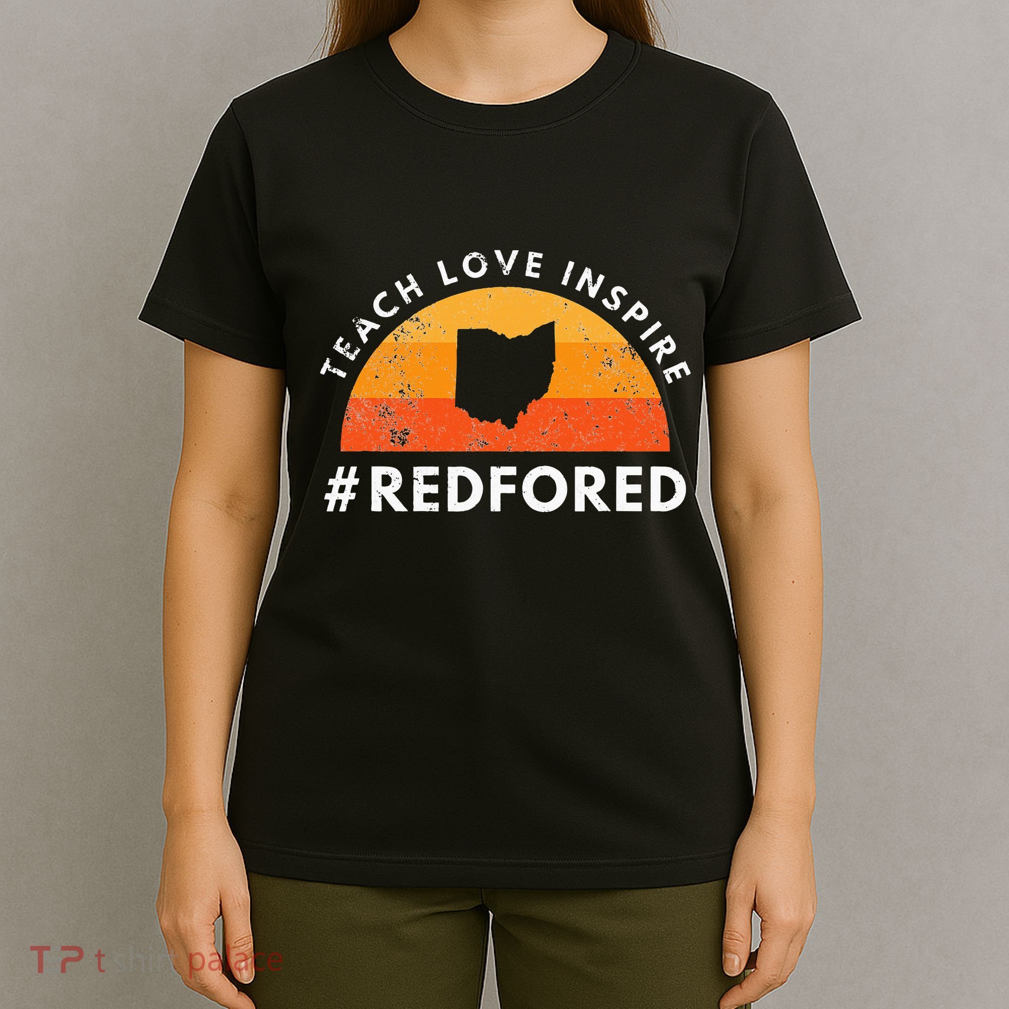 Teacher Red For Ed Ohio Public Education Teach Love Inspire T-Shirt