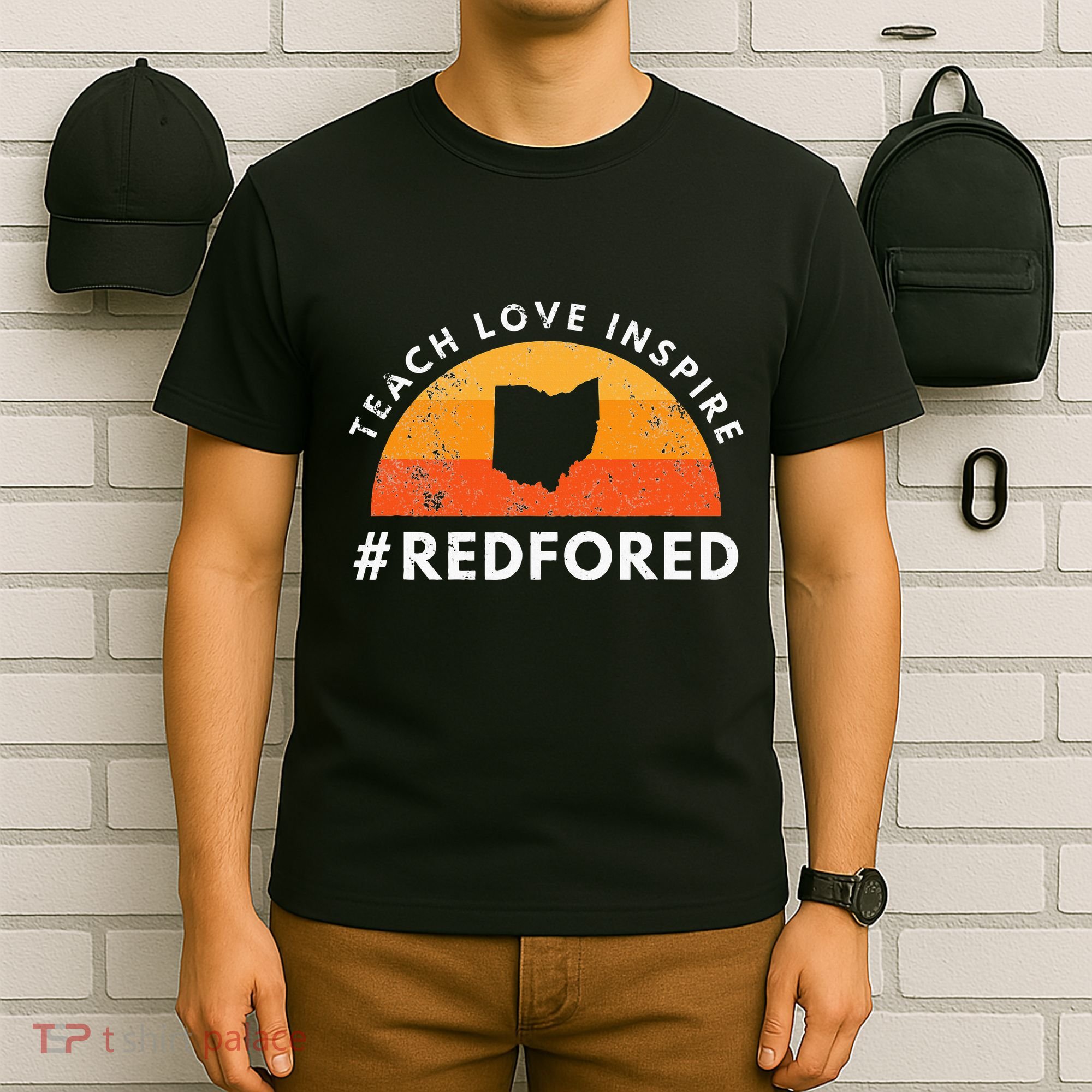 Teacher Red For Ed Ohio Public Education Teach Love Inspire T-Shirt