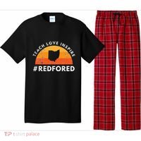 Teacher Red For Ed Ohio Public Education Teach Love Inspire Pajama Set thumb 0
