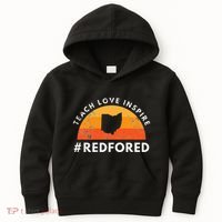 Teacher Red For Ed Ohio Public Education Teach Love Inspire Kids Hoodie thumb 0