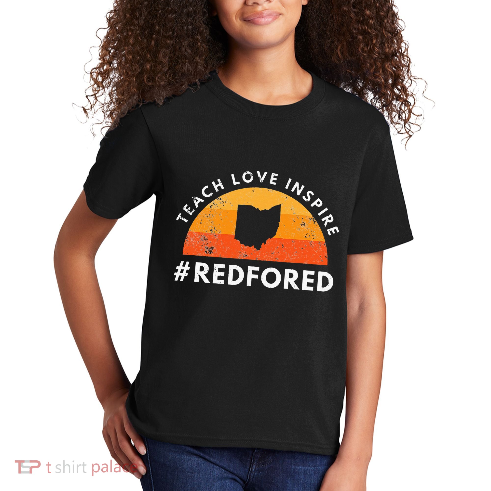 Teacher Red For Ed Ohio Public Education Teach Love Inspire Kids T-Shirt