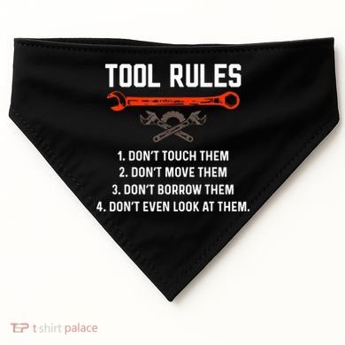 Tool Rules Funny Meme Mechanic Auto Repair USA-Made Doggie Bandana