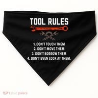 Tool Rules Funny Meme Mechanic Auto Repair USA-Made Doggie Bandana thumb 0