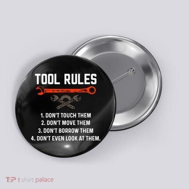 Tool Rules Funny Meme Mechanic Auto Repair Button