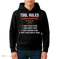 Tool Rules Funny Meme Mechanic Auto Repair Kids Hoodie thumb 4