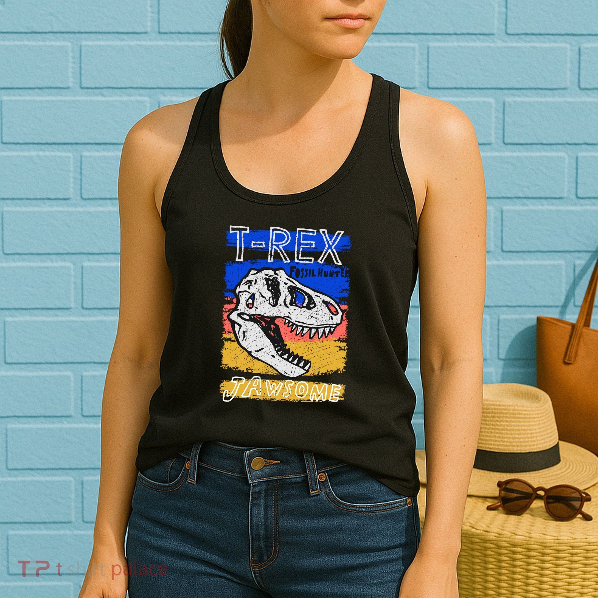 T Rex Fossil Hunter Jawsome Women's Tank Top